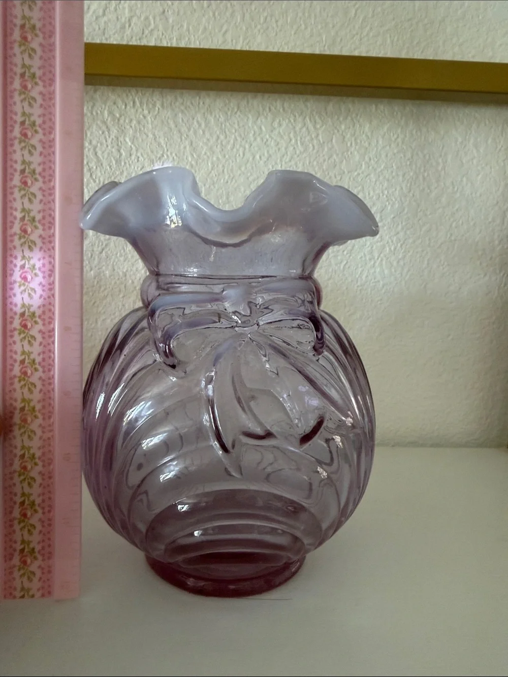 Fenton Lavender Glass Vase